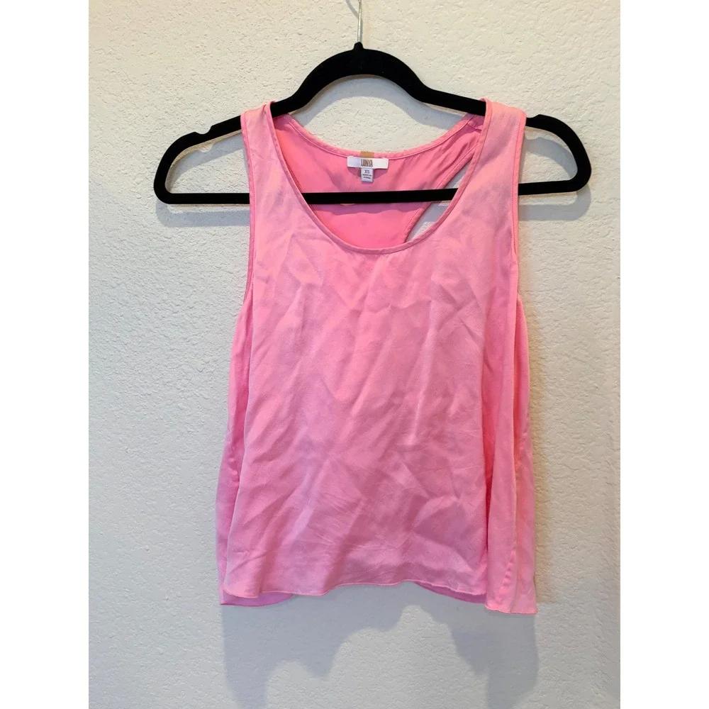 Lunya Washable Silk Tank & Shorts Tulip Back Pajama Set in Etude Pink XS
